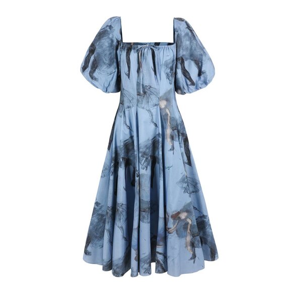 Selkie The Blue Dancer Day Midi Dress - Picture 1 of 6